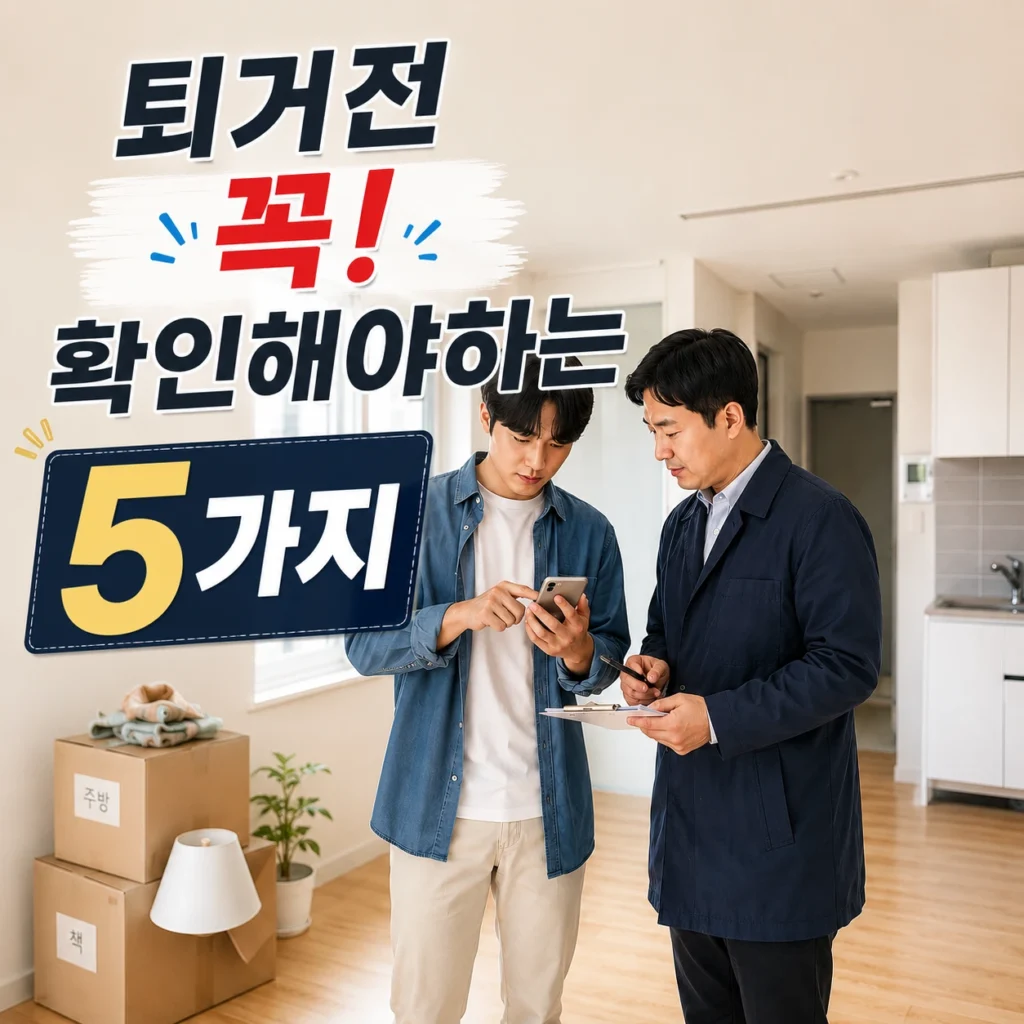 이사 전 집주인과 확인할 퇴거 체크리스트